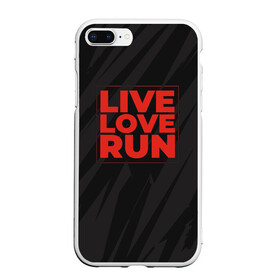 Чехол для iPhone 7Plus/8 Plus матовый с принтом Live Love Run в Екатеринбурге, Силикон | Область печати: задняя сторона чехла, без боковых панелей | russia running | russiarunning | бег | раша ранинг | спорт