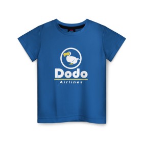 Детская футболка хлопок с принтом Dodo Airlines в Екатеринбурге, 100% хлопок | круглый вырез горловины, полуприлегающий силуэт, длина до линии бедер | animal crossing | dodo airlines | new horizons | авиаперевозчик | вымышленная компания | доставка | мем | мемы | почта | самолёты | транспорт
