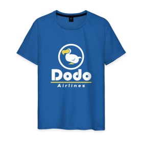 Мужская футболка хлопок с принтом Dodo Airlines в Екатеринбурге, 100% хлопок | прямой крой, круглый вырез горловины, длина до линии бедер, слегка спущенное плечо. | animal crossing | dodo airlines | new horizons | авиаперевозчик | вымышленная компания | доставка | мем | мемы | почта | самолёты | транспорт