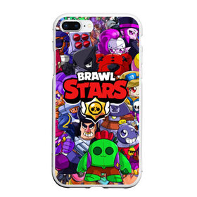 Чехол для iPhone 7Plus/8 Plus матовый с принтом Brawl Stars в Екатеринбурге, Силикон | Область печати: задняя сторона чехла, без боковых панелей | brawl stars | все герои | игры | логотип