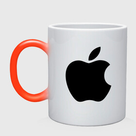 Кружка хамелеон с принтом Apple в Екатеринбурге, керамика | меняет цвет при нагревании, емкость 330 мл | apple | техника | яблоко