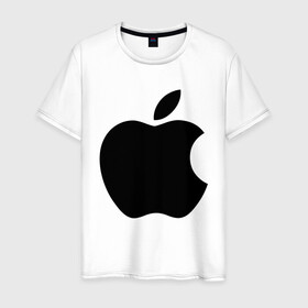 Мужская футболка хлопок с принтом Apple в Екатеринбурге, 100% хлопок | прямой крой, круглый вырез горловины, длина до линии бедер, слегка спущенное плечо. | apple | техника | яблоко