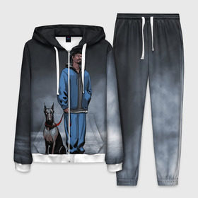 Мужской костюм 3D с принтом Snoop Dogg в Екатеринбурге, 100% полиэстер | Манжеты и пояс оформлены тканевой резинкой, двухслойный капюшон со шнурком для регулировки, карманы спереди | 