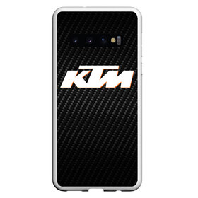 Чехол для Samsung Galaxy S10 с принтом KTM КАРБОН (Z) в Екатеринбурге, Силикон | Область печати: задняя сторона чехла, без боковых панелей | enduro | ktm | moto | motocycle | sportmotorcycle | ктм | мото | мотоспорт