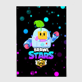 Постер с принтом Brawl Stars SPROUT. в Екатеринбурге, 100% бумага
 | бумага, плотность 150 мг. Матовая, но за счет высокого коэффициента гладкости имеет небольшой блеск и дает на свету блики, но в отличии от глянцевой бумаги не покрыта лаком | bibi | brawl stars | crow | leon | leon shark | max | mecha crow | mr.p | sally leon | shark | sprout | virus 8 bit | берли | биби | бравл старс | вирус 8 бит | ворон | леон | макс | мешх | спроут | сэли леон