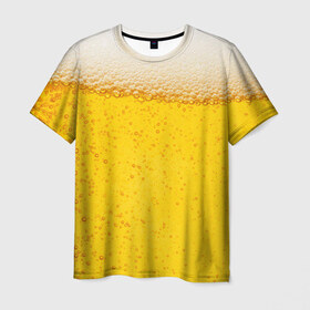 Мужская футболка 3D с принтом Пиво в Екатеринбурге, 100% полиэфир | прямой крой, круглый вырез горловины, длина до линии бедер | пенное | хмельное