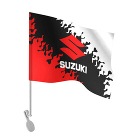 Флаг для автомобиля с принтом SUZUKI (2) в Екатеринбурге, 100% полиэстер | Размер: 30*21 см | suzuki | авто | автомобиль | сузуки
