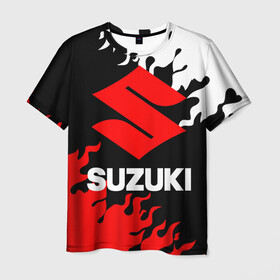 Мужская футболка 3D с принтом SUZUKI (2) в Екатеринбурге, 100% полиэфир | прямой крой, круглый вырез горловины, длина до линии бедер | Тематика изображения на принте: suzuki | авто | автомобиль | сузуки