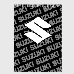 Скетчбук с принтом SUZUKI (9) в Екатеринбурге, 100% бумага
 | 48 листов, плотность листов — 100 г/м2, плотность картонной обложки — 250 г/м2. Листы скреплены сверху удобной пружинной спиралью | suzuki | авто | автомобиль | сузуки