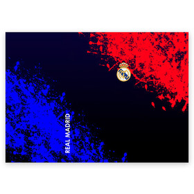 Поздравительная открытка с принтом Real Madrid в Екатеринбурге, 100% бумага | плотность бумаги 280 г/м2, матовая, на обратной стороне линовка и место для марки
 | atletico | barcelona | borussia | chelsea | cristiano | football | juventus | manchester city | manchester united | messi | real madrid | ronaldo | sport | спорт | футбол