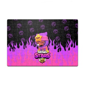 Пазл магнитный 126 элементов с принтом Sandy BRAWL STARS в Екатеринбурге, полимерный материал с магнитным слоем | 126 деталей, размер изделия —  180*270 мм | brawl stars | brawl stars sandy | legendary brawler | leon | leon shark | sandy | shark | stars | акула | бравл стар сэнди | леон акула | сенди | сэнди