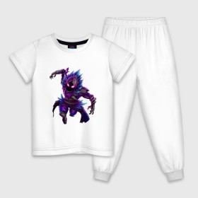 Детская пижама хлопок с принтом FORTNITE RAVEN в Екатеринбурге, 100% хлопок |  брюки и футболка прямого кроя, без карманов, на брюках мягкая резинка на поясе и по низу штанин
 | Тематика изображения на принте: fortnite | fortnite 2 | fortnite x маршмелло | ikonik | marshmello | ninja | ninja streamer | raven | travis scott | ворон | иконик | ниндзя | пили | рейвен | трэвис скотт | фортнайт