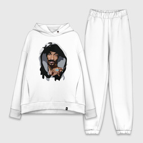 Женский костюм хлопок Oversize с принтом Snoop Dogg в Екатеринбурге,  |  | 2pac | black | dog | dr dre | hip hop | rap | snoop dogg | west coast | гангстер | микрофон | музыка | рифма | рэп | рэпер | снуп дог | собака | хип хоп