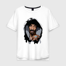 Мужская футболка хлопок Oversize с принтом Snoop Dogg в Екатеринбурге, 100% хлопок | свободный крой, круглый ворот, “спинка” длиннее передней части | 2pac | black | dog | dr dre | hip hop | rap | snoop dogg | west coast | гангстер | микрофон | музыка | рифма | рэп | рэпер | снуп дог | собака | хип хоп