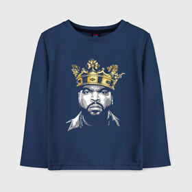 Детский лонгслив хлопок с принтом Ice Cube King в Екатеринбурге, 100% хлопок | круглый вырез горловины, полуприлегающий силуэт, длина до линии бедер | 2pac | black | compton | dog | dr dre | hip hop | ice cube | king | nwa | rap | snoop dogg | west coast | westside | айс кьюб | гангстер | голос улиц | король | микрофон | музыка | рифма | рэп | рэпер | хип хоп