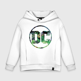 Детское худи Oversize хлопок с принтом Green Lantern в Екатеринбурге, френч-терри — 70% хлопок, 30% полиэстер. Мягкий теплый начес внутри —100% хлопок | боковые карманы, эластичные манжеты и нижняя кромка, капюшон на магнитной кнопке | dc | green lantern | shtatjl | зеленый фонарь | лига справедливости | логотип