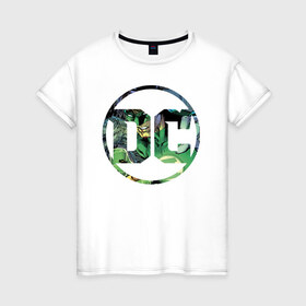 Женская футболка хлопок с принтом Green Lantern в Екатеринбурге, 100% хлопок | прямой крой, круглый вырез горловины, длина до линии бедер, слегка спущенное плечо | dc | green lantern | shtatjl | зеленый фонарь | лига справедливости | логотип
