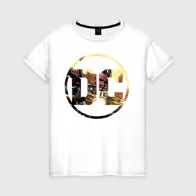 Женская футболка хлопок с принтом Sinestro в Екатеринбурге, 100% хлопок | прямой крой, круглый вырез горловины, длина до линии бедер, слегка спущенное плечо | dc | shtatjl | sinestro | логотип | синестро