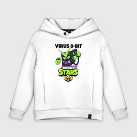 Детское худи Oversize хлопок с принтом BRAWL STARS VIRUS 8 BIT в Екатеринбурге, френч-терри — 70% хлопок, 30% полиэстер. Мягкий теплый начес внутри —100% хлопок | боковые карманы, эластичные манжеты и нижняя кромка, капюшон на магнитной кнопке | bibi | brawl stars | coach mike | crow | leon | leon shark | max | mecha crow | mr.p | phoenix | sally leon | spike | sprout | tara | unicorn | virus 8 bit | werewolf | ворон | оборотень