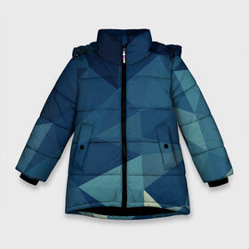 Зимняя куртка для девочек 3D с принтом DARK BLUE в Екатеринбурге, ткань верха — 100% полиэстер; подклад — 100% полиэстер, утеплитель — 100% полиэстер. | длина ниже бедра, удлиненная спинка, воротник стойка и отстегивающийся капюшон. Есть боковые карманы с листочкой на кнопках, утяжки по низу изделия и внутренний карман на молнии. 

Предусмотрены светоотражающий принт на спинке, радужный светоотражающий элемент на пуллере молнии и на резинке для утяжки. | geometry | kaleidoscope | pattern | pilygon | polyscape | space | textures | tie dye | абстракт | броня | вселенная | геометрия | города | каледоскоп | космос | паттерн | полигон | полискейп | природа | тай дай | текстура | текстуры