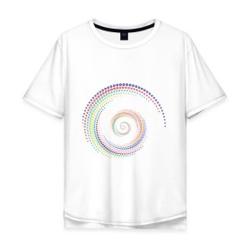 Мужская футболка хлопок Oversize с принтом Обман зрения в Екатеринбурге, 100% хлопок | свободный крой, круглый ворот, “спинка” длиннее передней части | водоворот | вортекс | зрения | иллюзия | картинки | обман | оптическая | позитив | прикольные | радуга | циклон