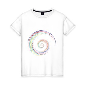 Женская футболка хлопок с принтом Обман зрения в Екатеринбурге, 100% хлопок | прямой крой, круглый вырез горловины, длина до линии бедер, слегка спущенное плечо | водоворот | вортекс | зрения | иллюзия | картинки | обман | оптическая | позитив | прикольные | радуга | циклон