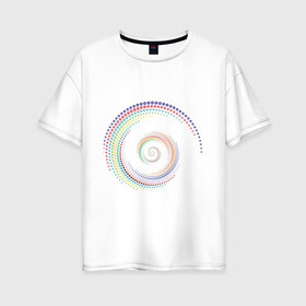 Женская футболка хлопок Oversize с принтом Обман зрения в Екатеринбурге, 100% хлопок | свободный крой, круглый ворот, спущенный рукав, длина до линии бедер
 | водоворот | вортекс | зрения | иллюзия | картинки | обман | оптическая | позитив | прикольные | радуга | циклон
