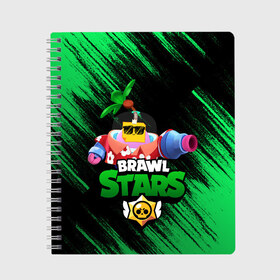 Тетрадь с принтом SPROUT BRAWL STARS в Екатеринбурге, 100% бумага | 48 листов, плотность листов — 60 г/м2, плотность картонной обложки — 250 г/м2. Листы скреплены сбоку удобной пружинной спиралью. Уголки страниц и обложки скругленные. Цвет линий — светло-серый
 | brawl | brawl stars | brawl stars sprout | clash | sprout | tropical sprout | бравл старс | игра | мобильные игры | спраут | тропический спрут