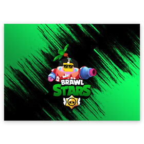 Поздравительная открытка с принтом SPROUT BRAWL STARS в Екатеринбурге, 100% бумага | плотность бумаги 280 г/м2, матовая, на обратной стороне линовка и место для марки
 | Тематика изображения на принте: brawl | brawl stars | brawl stars sprout | clash | sprout | tropical sprout | бравл старс | игра | мобильные игры | спраут | тропический спрут