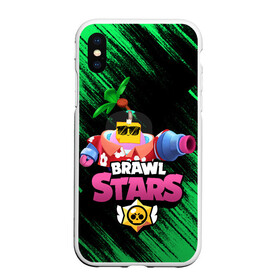 Чехол для iPhone XS Max матовый с принтом СПРАУТ BRAWL STARS в Екатеринбурге, Силикон | Область печати: задняя сторона чехла, без боковых панелей | brawl | brawl stars | brawl stars sprout | clash | sprout | tropical sprout | бравл старс | игра | мобильные игры | спраут | тропический спрут