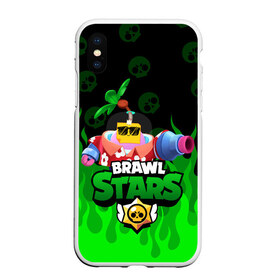 Чехол для iPhone XS Max матовый с принтом СПРАУТ BRAWL STARS в Екатеринбурге, Силикон | Область печати: задняя сторона чехла, без боковых панелей | brawl | brawl stars | brawl stars sprout | clash | sprout | tropical sprout | бравл старс | игра | мобильные игры | спраут | тропический спрут