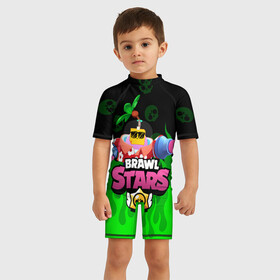 Детский купальный костюм 3D с принтом СПРАУТ BRAWL STARS в Екатеринбурге, Полиэстер 85%, Спандекс 15% | застежка на молнии на спине | brawl | brawl stars | brawl stars sprout | clash | sprout | tropical sprout | бравл старс | игра | мобильные игры | спраут | тропический спрут