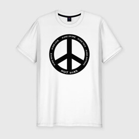 Мужская футболка хлопок Slim с принтом Pacific в Екатеринбурге, 92% хлопок, 8% лайкра | приталенный силуэт, круглый вырез ворота, длина до линии бедра, короткий рукав | Тематика изображения на принте: hippie | love | pacific | peace | любовь | мир | пацифик | хиппи