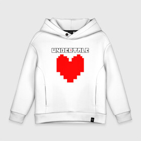 Детское худи Oversize хлопок с принтом UNDERTALE HEART в Екатеринбурге, френч-терри — 70% хлопок, 30% полиэстер. Мягкий теплый начес внутри —100% хлопок | боковые карманы, эластичные манжеты и нижняя кромка, капюшон на магнитной кнопке | asriel dreemurr | chara | frisk | gaster blaster | sans | undertale | азриэль дримурр | андертейл | гастер | меттатон | санс | фриск | чара