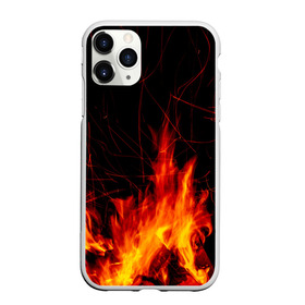 Чехол для iPhone 11 Pro матовый с принтом Ночной костер в лесу в Екатеринбурге, Силикон |  | Тематика изображения на принте: дрова | искры | ночь | огонь