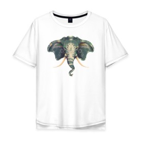 Мужская футболка хлопок Oversize с принтом Elephant в Екатеринбурге, 100% хлопок | свободный крой, круглый ворот, “спинка” длиннее передней части | art | elephant | арт | слон