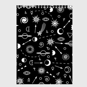 Скетчбук с принтом Космос в Екатеринбурге, 100% бумага
 | 48 листов, плотность листов — 100 г/м2, плотность картонной обложки — 250 г/м2. Листы скреплены сверху удобной пружинной спиралью | Тематика изображения на принте: alien | galaxy | moon | nasa | pattern | space | star | sun | ufo | астрономия | звезды | космонавтика | космос | луна | наса | нло | паттерн | пришельцы