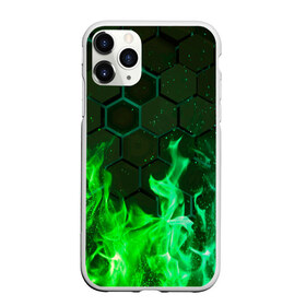 Чехол для iPhone 11 Pro матовый с принтом Fire в Екатеринбурге, Силикон |  | fire | psicodelic | абстрактный | абстракция | зелёный | зеленый огонь | калейдоскоп | огонь | пламя | пламя космос | психоделика | радужный | разводы красок | северное сияние | фракталы