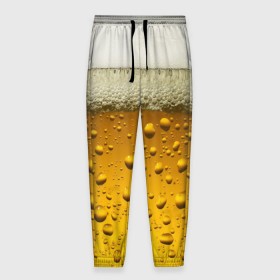 Мужские брюки 3D с принтом ПИВО в Екатеринбурге, 100% полиэстер | манжеты по низу, эластичный пояс регулируется шнурком, по бокам два кармана без застежек, внутренняя часть кармана из мелкой сетки | beer | textures | бир | напитки | пенное | текстуры | фон