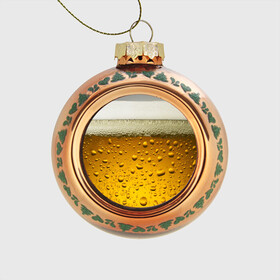 Стеклянный ёлочный шар с принтом ПИВО в Екатеринбурге, Стекло | Диаметр: 80 мм | beer | textures | бир | напитки | пенное | текстуры | фон