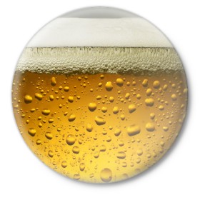 Значок с принтом ПИВО в Екатеринбурге,  металл | круглая форма, металлическая застежка в виде булавки | beer | textures | бир | напитки | пенное | текстуры | фон
