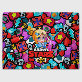 Плед 3D с принтом PIPER BRAWL STARS в Екатеринбурге, 100% полиэстер | закругленные углы, все края обработаны. Ткань не мнется и не растягивается | brawl | brawl stars | piper | stars | бравл | бравл старс | гитара | игры | кольт | лого | лого brawl stars | логотип | пайпер | пистолет | старс