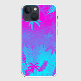 Чехол для iPhone 13 mini с принтом НЕОНОВЫЕ ПАЛЬМЫ | NEON PALM TREES | TROPICAL в Екатеринбурге,  |  | hotline miami | neon | new retro wave | outrun | outrun electro | palmen | retro | retrowave | summer | synth | synthwave | tropical | лето | неон | пальмы | ретро | тропики | хотлайн майами