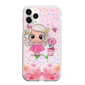 Чехол для iPhone 11 Pro Max матовый с принтом Маленькая принцесса в Екатеринбурге, Силикон |  | Тематика изображения на принте: бабочка | девочка | девочке | маленькая | милая | сердечки | цветочки