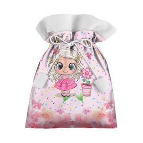 Подарочный 3D мешок с принтом Маленькая принцесса в Екатеринбурге, 100% полиэстер | Размер: 29*39 см | Тематика изображения на принте: бабочка | девочка | девочке | маленькая | милая | сердечки | цветочки