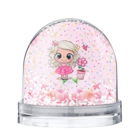 Снежный шар с принтом Маленькая принцесса в Екатеринбурге, Пластик | Изображение внутри шара печатается на глянцевой фотобумаге с двух сторон | бабочка | девочка | девочке | маленькая | милая | сердечки | цветочки