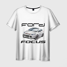 Мужская футболка 3D с принтом FORD в Екатеринбурге, 100% полиэфир | прямой крой, круглый вырез горловины, длина до линии бедер | focus | ford | авто | гонки | машина | тачка | фокус | форд