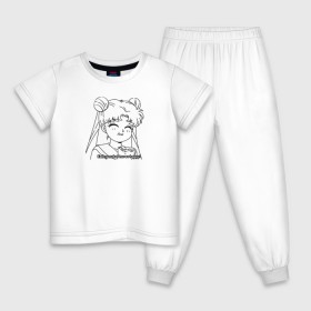 Детская пижама хлопок с принтом Еда Делает Меня Счастливой! SM в Екатеринбурге, 100% хлопок |  брюки и футболка прямого кроя, без карманов, на брюках мягкая резинка на поясе и по низу штанин
 | 90s | anime girl | cute | kawaii | luna | sailor moon | usagi tsukino | аниме | аниме девушка | каваии | кавай | луна | манга | марс | меркурий | сейлор | сейлор мун | усаги цукино