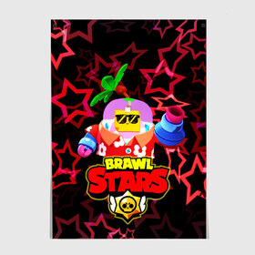 Постер с принтом TROPICAL SPROUT BRAWL STARS в Екатеринбурге, 100% бумага
 | бумага, плотность 150 мг. Матовая, но за счет высокого коэффициента гладкости имеет небольшой блеск и дает на свету блики, но в отличии от глянцевой бумаги не покрыта лаком | brawl | brawlers | crow | gale | leon | max | rogue | sally | spike | sprout | stars | tropic | wolf | бравл | булл | волк | ворон | леон | макс | мортис | салли | спраут | старз | старс