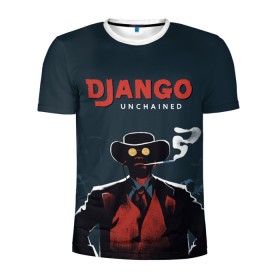 Мужская футболка 3D спортивная с принтом Django в Екатеринбурге, 100% полиэстер с улучшенными характеристиками | приталенный силуэт, круглая горловина, широкие плечи, сужается к линии бедра | Тематика изображения на принте: django | tarantino | джанго | джанго освобожденный | тарантино